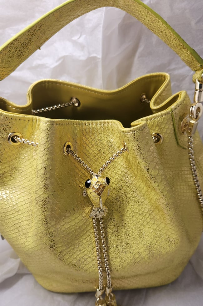 Yellow Satchel / Fish Pendant