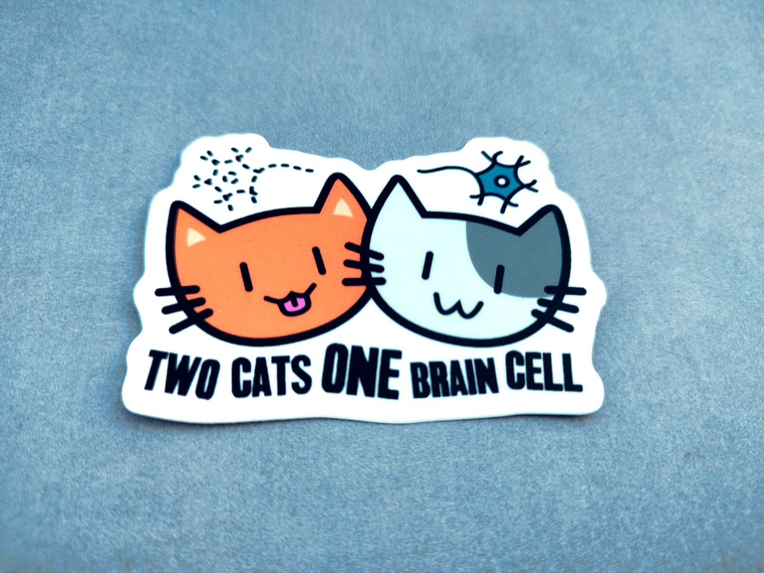 Two Cats One Brain Cell Sticker