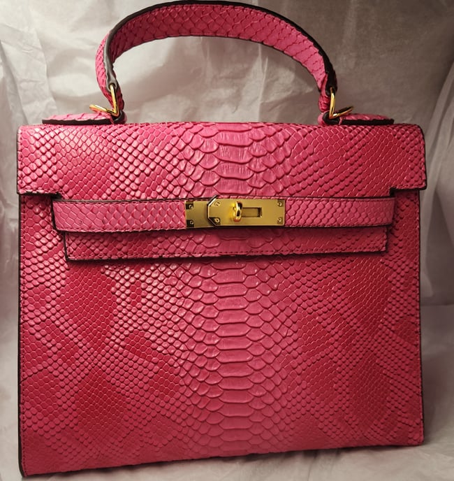Hot Pink Snake Print Designer Inspired