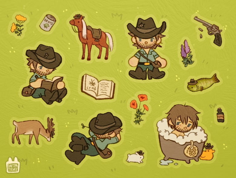 RDR Arthur Morgan Red Round Sticker - Character PNG Sticker