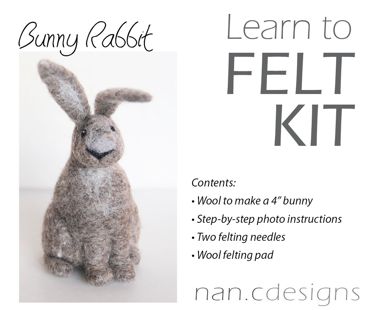 Bunny Rabbit - Needle Felting Kit