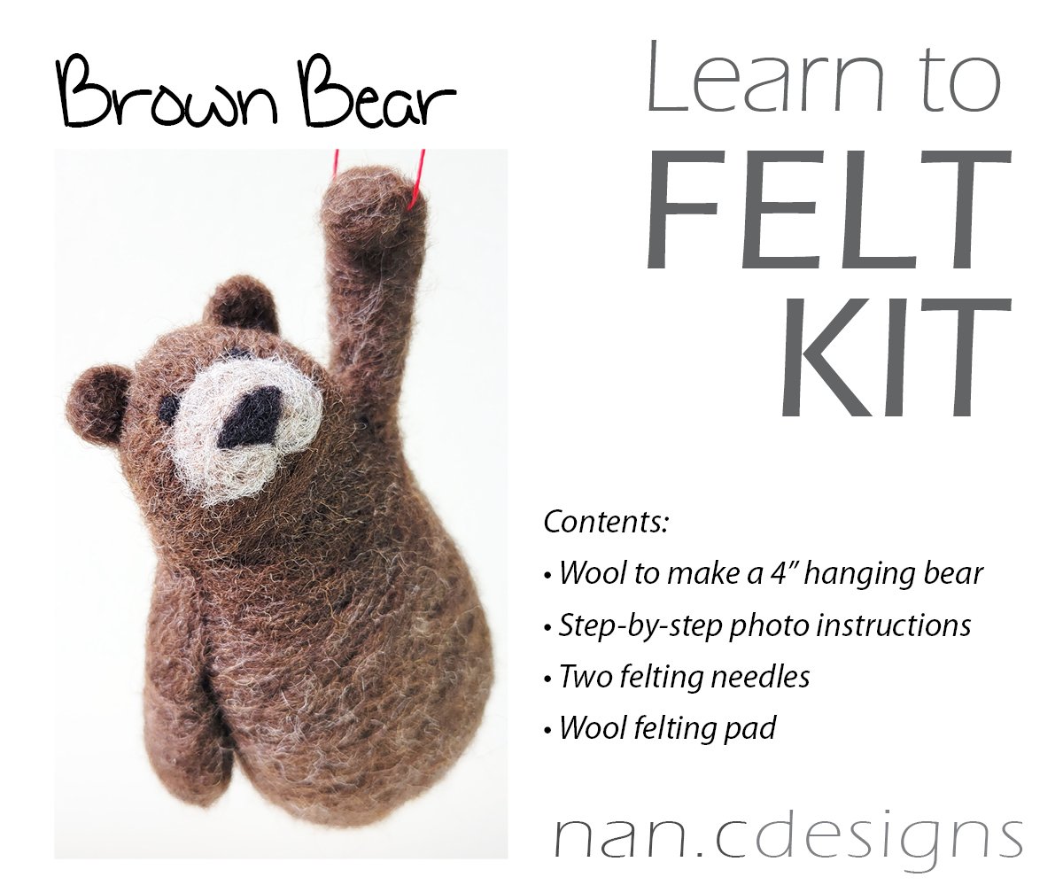 Brown Bear - Needle Felting Kit