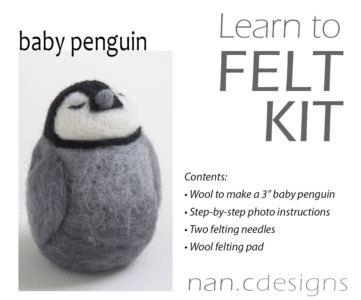 Baby Penguin - Needle Felting Kit