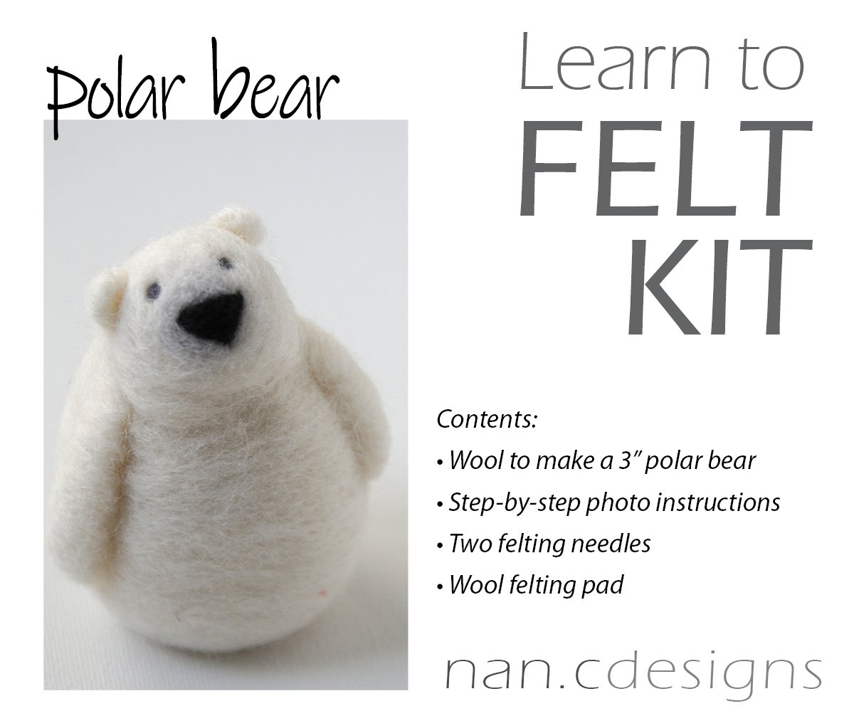 Polar Bear - Needle Felting Kit