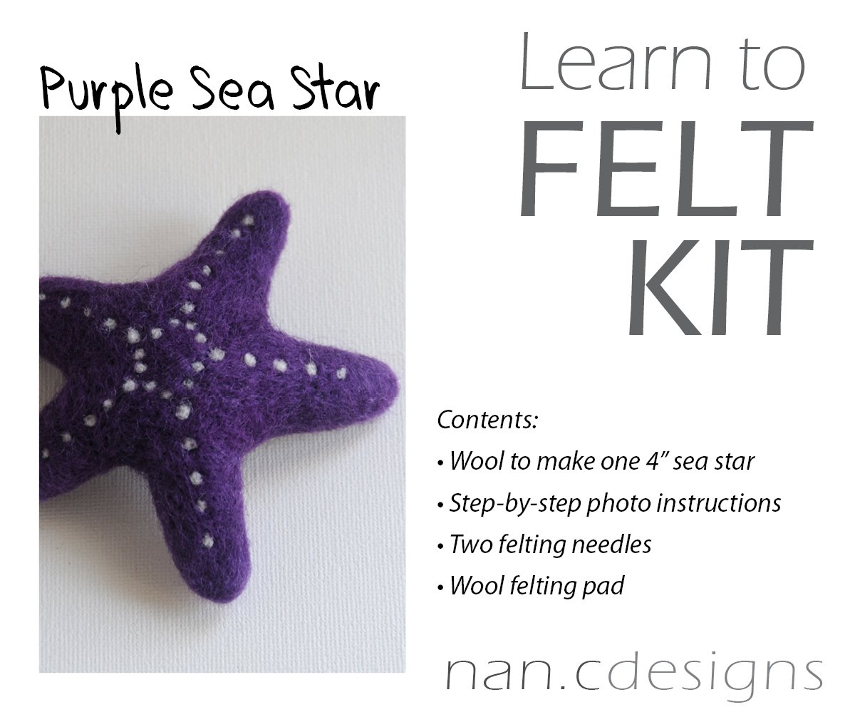 Purple Sea Star - Needle Felting Kit