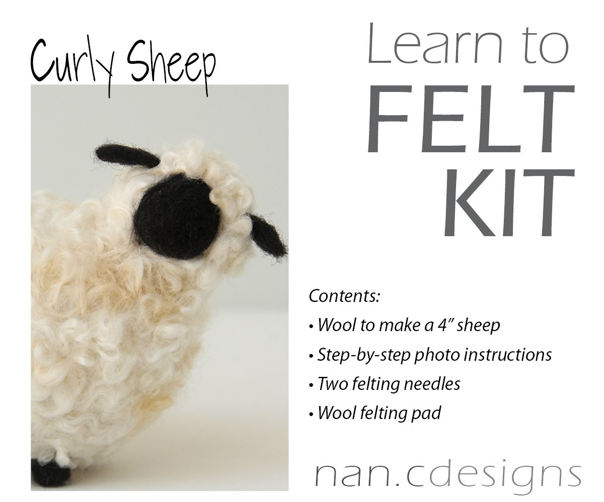 Curly Sheep - Needle Felting Kit