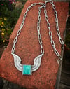 WL&A Sterling Silver Royston Freedom Wings Pendant #2 & Linked Chain - Size 2.5" - 25" Length 
