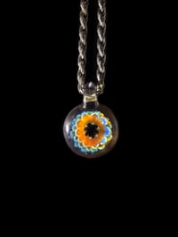 Image 2 of Psychedelic flower pendant with cfl loop.