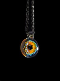 Image 3 of Psychedelic flower pendant with cfl loop.