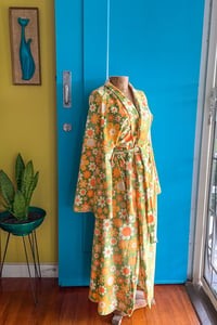 Image 1 of Velvet dreams Plush velvet robe in Sunny side up green size XS and S ready to ship