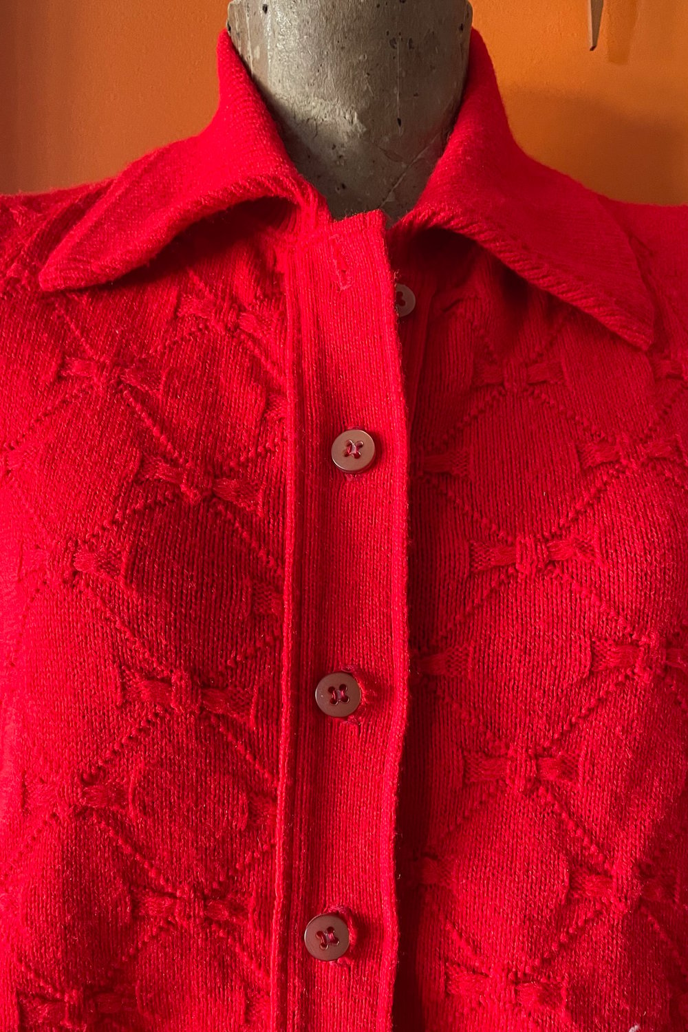 Vintage Red wool poncho