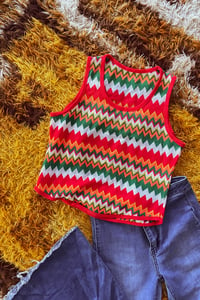 Image 3 of Vintage 70's chevron knit vest XS/S