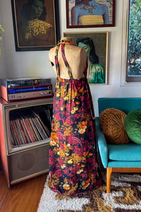 Image 6 of Vintage Barkcloth maxi dress Size S/M