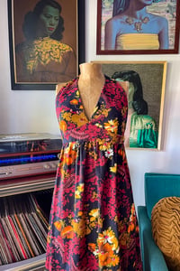 Image 8 of Vintage Barkcloth maxi dress Size S/M