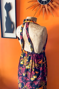 Image 7 of Vintage Barkcloth maxi dress Size S/M