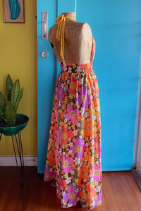 Image 2 of Honey Bunch halter dress in Get back multi size S/M ready to ship