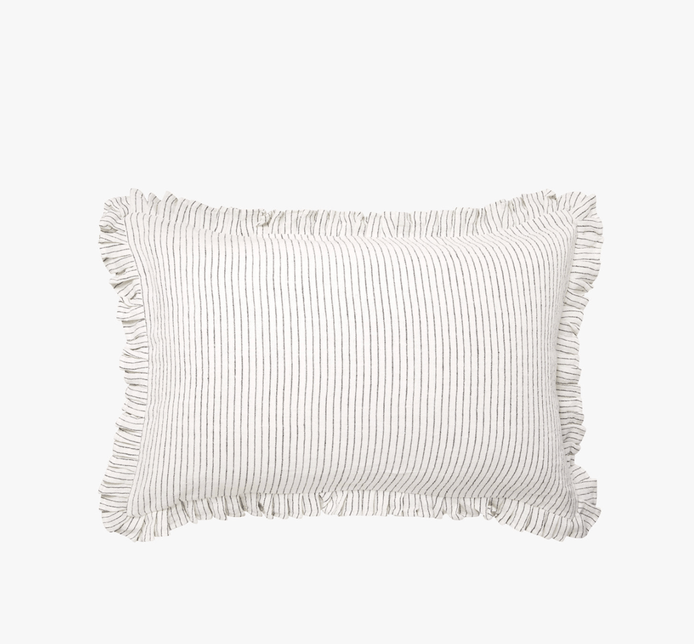 Image of French Stripe Ruffle Pillowcase Pair