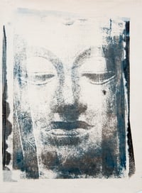 Image 2 of Monotype - "Bouddha bleu noir" - Thaïlande - 19x24 cm