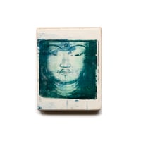 Image 1 of Monotype - "Bouddha japonais en vert" - 14x18 cm