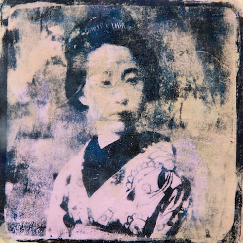 Image of Monotype "Le kimono rose" - Japon - 13,5x13,5 cm