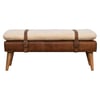 Boucle & Leather Bench