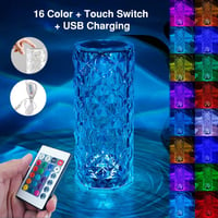 16 Colors LED Atmosphere Room Decor Christmas Room Decoration Home Lights Crystal Lamp Touch Table B