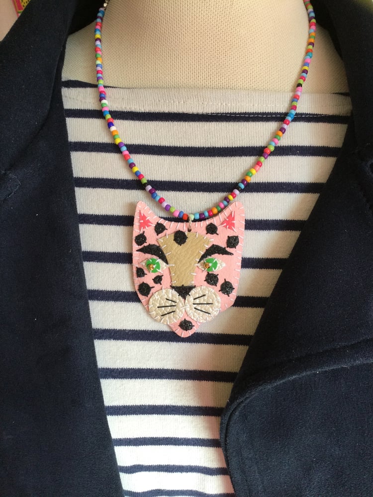 Image of Leopard Necklace - Pink