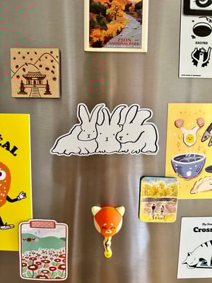 Three Bunnies Magnet