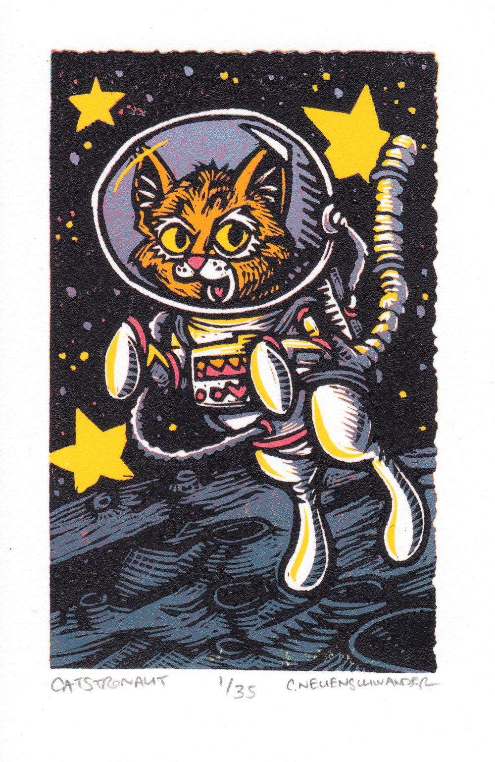 Tiny Catstronaut Print