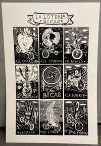 Image 2 of La Lotería 9-Block Woodcut Screenprint Poster