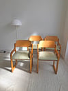 SET DE CUATRO SILLAS DE MADERA, AÑOS 60