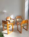 SET DE CUATRO SILLAS DE MADERA, AÑOS 60