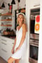 Image of Lined Slip Dress White