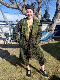 Image 1 of Green Paisley Fringe Coat