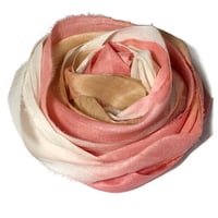 Image 1 of 10YD PEACHES & CREAM HAND DYED SARI SILK RIBBON/HAND DYED BY COLOR KISSED SILK