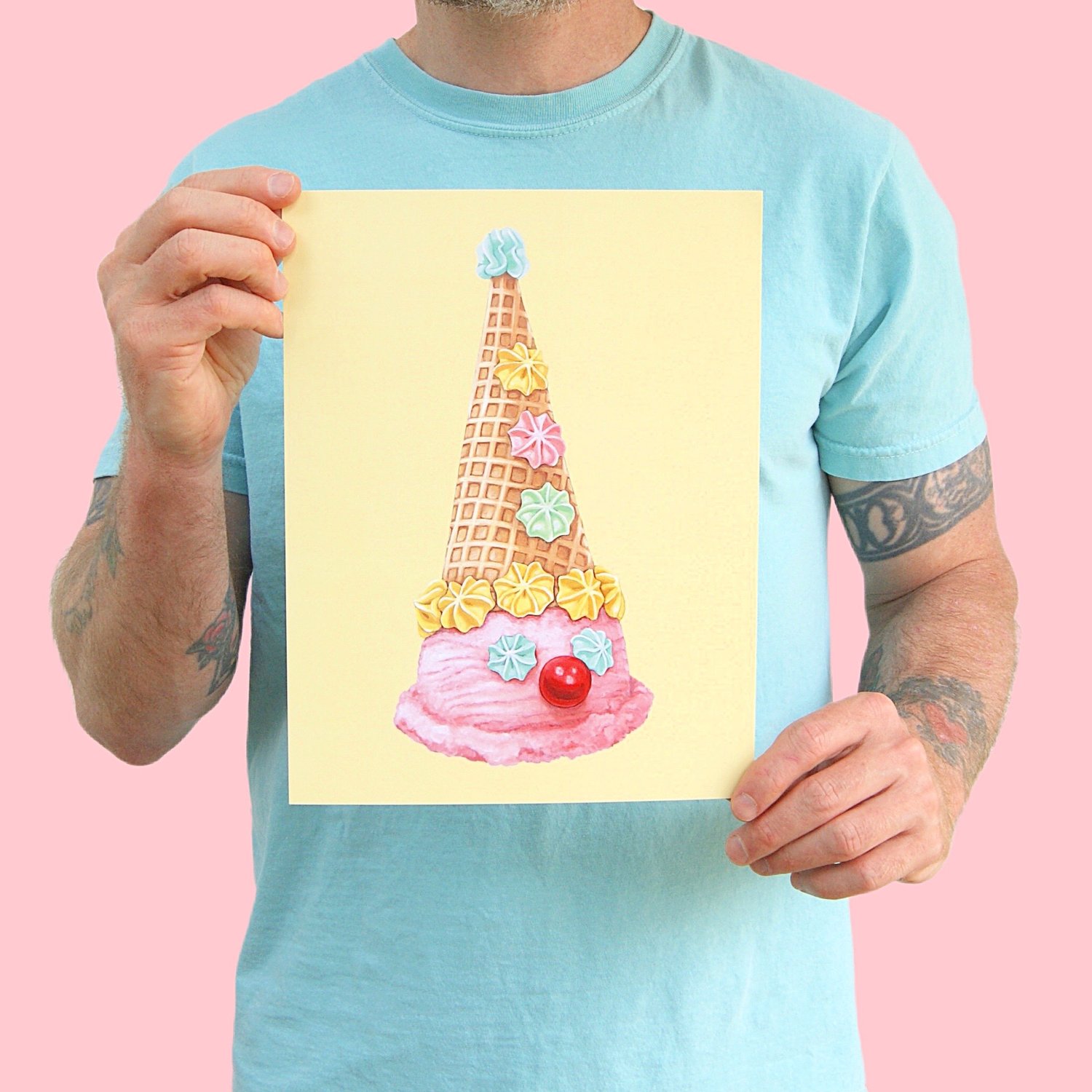 Image of Clown Cone Prints 8.5" x 11" (Yellow or Pink)