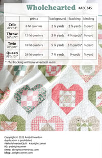 Image 2 of Wholehearted quilt pattern - PAPER pattern