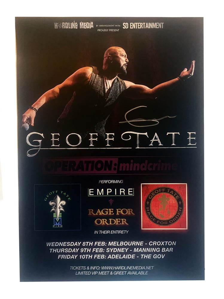 Image of GEOFF TATE - Aussie Tour 2023 Poster SIGNED