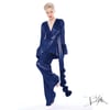 "Blues in the Night" Beverly Lounge Suit w/ Marabou Cuffs 