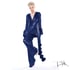 "Blues in the Night" Beverly Lounge Suit w/ Marabou Cuffs  Image 2