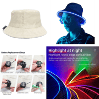 LED round fiber Bucket hat