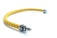 Image 3 of Black leather or yellow leather bracelet with clasp