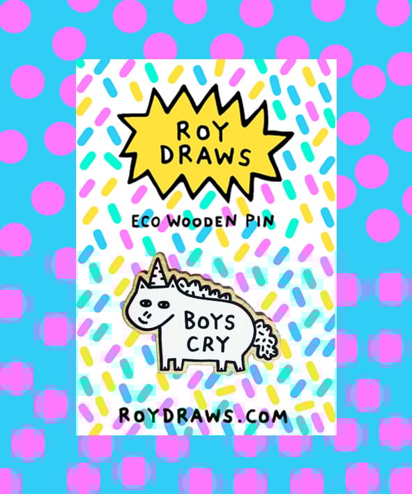 Image of Boys Cry Eco Wooden Pin