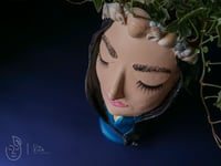 Image 3 of COMMISSION ARTWORK Quirky plant pot with face Natalia