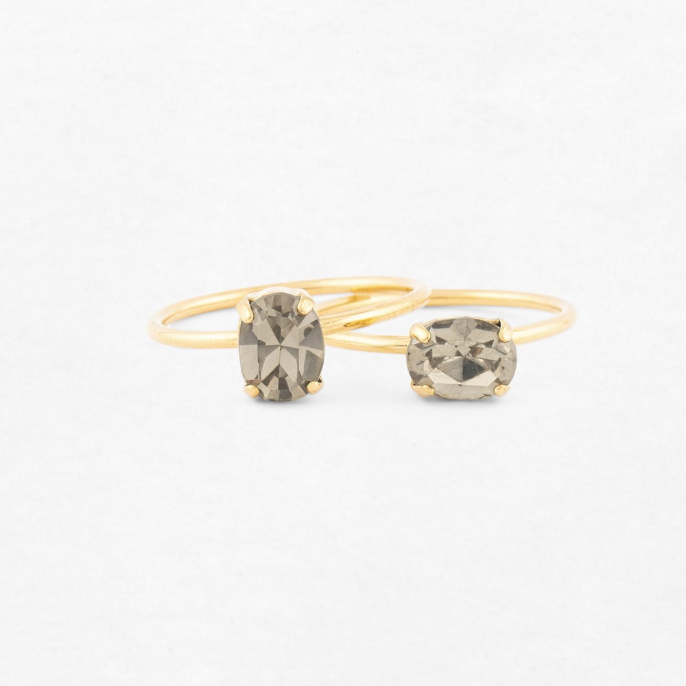Image of BAGUE PAULA  GRIS FUMÉ PLAQUÉE OR