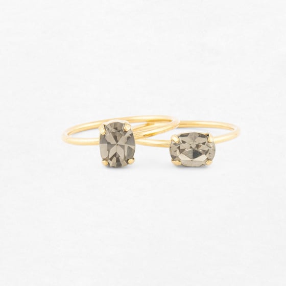 Image of BAGUE PAULA  GRIS FUMÉ PLAQUÉE OR
