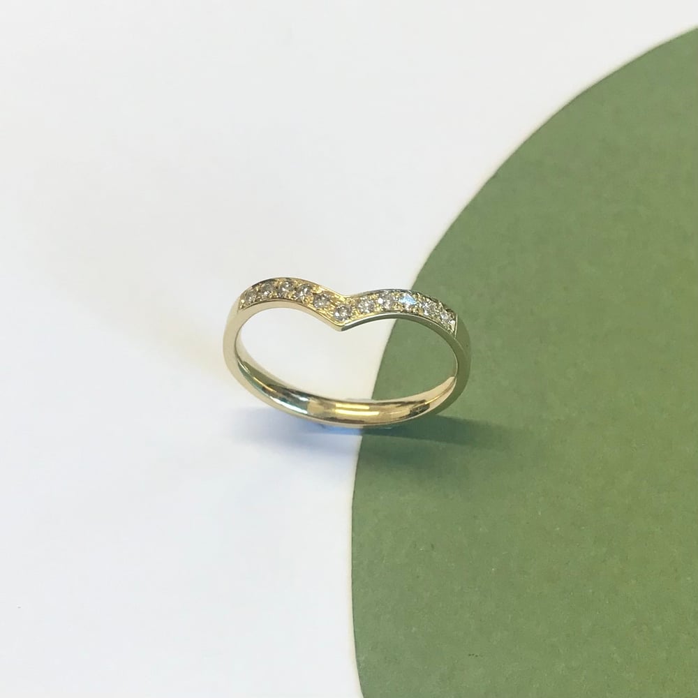 Image of Diamond pavé wishbone ring