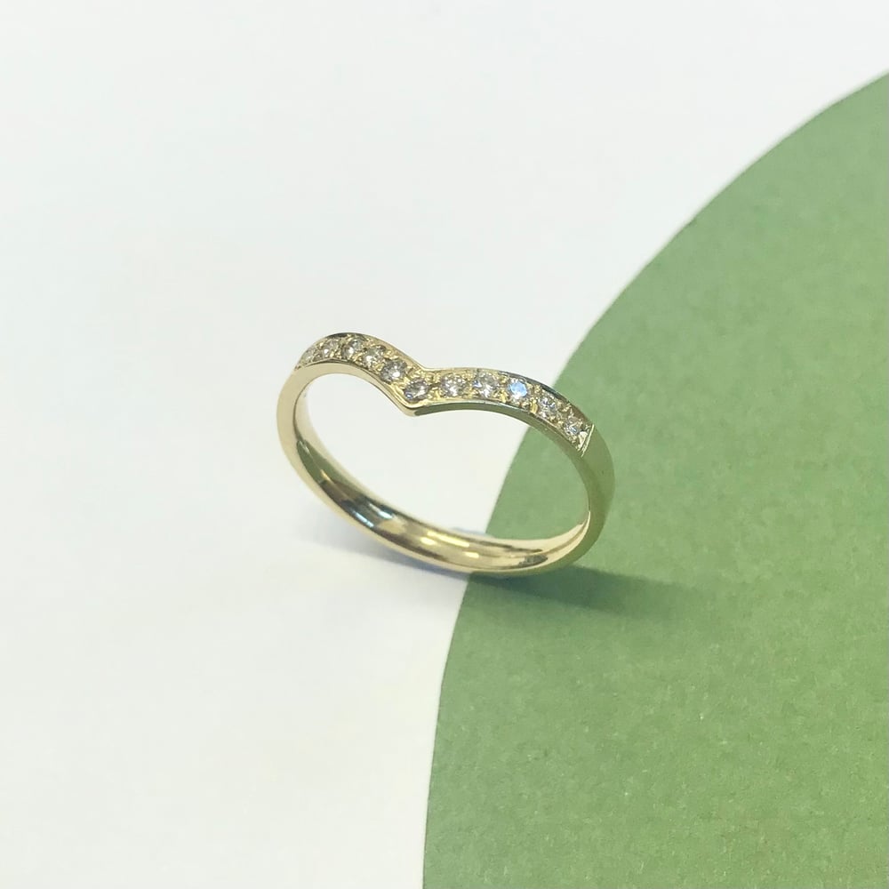 Image of Diamond pavé wishbone ring