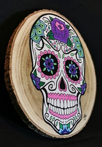 Image 2 of Sugar skull on wood