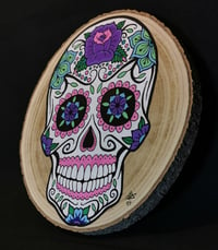 Image 3 of Sugar skull on wood